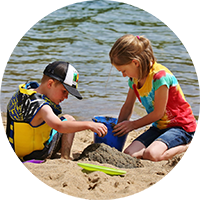 kids beach circle