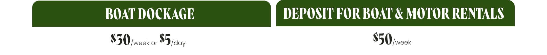 Boat Dockage and Depost